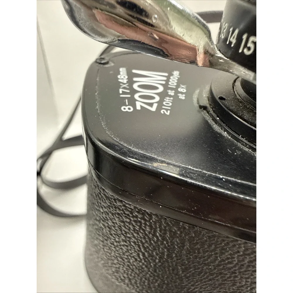 VTG‎ Classic Black Bell & Howell 8-17x Zoom Binoculars 48mm UV Lens W/ Case